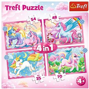 Trefl Puzzels van 35 tot 70 stukjes: 4 puzzels: eenhoorns en magie