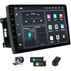 10 Inch Touchscreen Dubbel DIN Autoradio Compatibel met Jeep Wrangler 2007-2018 met Carplay/Android Auto FM RDS DAB+ Autoradio WiFi 4G Draadloze Carplay Android Auto BT 5.0 DSP(M160CP)