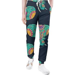 Kleurrijke Indiase Olifant Joggingbroek Voor Mannen Yoga Atletische Jogger Joggingbroek Trendy Lounge Jersey Broek XL