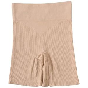 Zomer dames veiligheidsbroeken, katoenen broeken, kant for veiligheidsbroeken, naadloze damesbroeken, ijszijde broeken (Color : Style3 beige, Size : L)