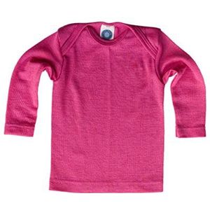 Cosilana babyonderhemd met lange mouwen, 70% wol, 30% zijde, Pep-roze, 74/80 cm