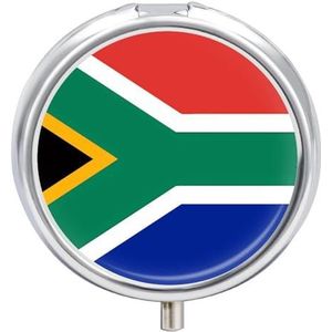 Zuid-Afrika Vlag Pil Doos Pil Case Pil Organizer Geneeskunde Pil Organizer Wekelijkse Pil Organizer Pil Houder Kleine Pil Case Pil Containers Pil Houder voor Portemonnee