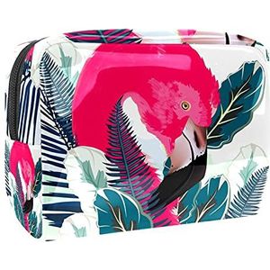 Waterdichte Make-up Pouch Zomer Strand Ananas Flamingos Make-up Tas Organizer Reizen Zip Toilettas Kleine Cosmetische Case Schoonheid Tas voor Tieners Meisjes Vrouwen, Multi kleuren 05, 18.5x7.5x13cm/7.3x3x5.1in, Schoonheidskoffer