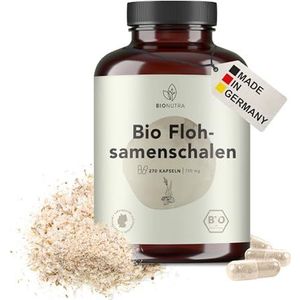 BIONUTRA® Psyllium bio capsules hooggedoseerd 2250 mg/dag, 1800 mg vezels, residugecontroleerd, Duitse productie, vegan, zonder toevoegingen, 270 stuks x 750 mg