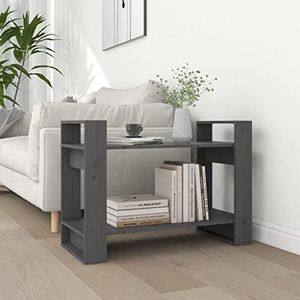 SMTSEC Boekenkast/kamerverdeler grijs 80x35x56,5 cm massief houten grenen meubels