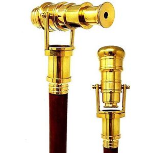 Wandelstok - Houten Telescoop - Palissander - Steampunk Stijl - Gevouwen