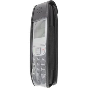 caseroxx Leren tas met riemclip voor Gigaset A415 / A415A uit echt leer, mobiele telefoonhoes voor riem (met venster gemaakt van vuilafstotende transparante film erin zwart)