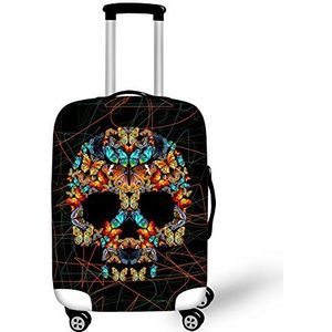 CHAQLIN Schedel Afdrukken Vrouwen Spandex Reizen Trip Suitcase Cover Bagage Beschermer Bagage Fit 18-28 Inch Wasbaar