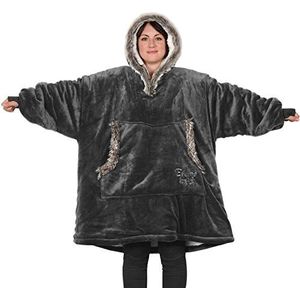 Snug Rug Eskimo - oversized Hoodie - Deken - met Mouwen - Heren en Dames - met Capuchon - Grijs - Blanket