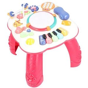Town Learning Table, Muzikale Functie, Niet-giftige Opvouwbare Multifunctionele Muziekactiviteitentafel voor Buiten (rood)