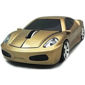 Draadloze auto muis, TDRTECH 2,4 GHz optische gaming muis koele sport auto draadloze muis, DPI 1600, 3D - goud