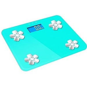 Weegschalen Badkamerweegschalen Slimme Weegschaal Bluetooth Elektronisch Digitaal Gewicht Lichaamsvet- En Watergehalte Gemakkelijk Te Gebruiken(Blue)