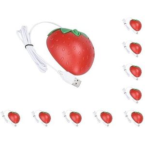 10 reeks van Leuke Getelegrafeerde de Aardbei Optische USB Ergonomische Muizen van de Spelmuis voor Computer
