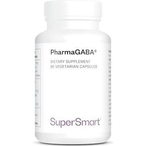 PharmaGABA – Anti‑Stress – Helpt Stress & Angst te Verminderen – Remmende Neurotransmitter van het Centrale Zenuwstelsel – Gamma‑Aminoboterzuur – Vegan – SuperSmart