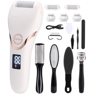 Elektrische eeltverwijderaar, voetverzorging, pedicureset met 3 rollen, elektrische nagelvijl met accu, 2 snelheden, eeltverwijderaar, elektrische nagelset voor hand- en voetverzorging