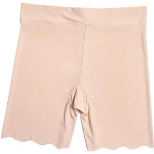 Ijszijde broeken, katoenen broeken, naadloze damesbroeken, kant for veiligheidsbroeken, zomer dames for veiligheidsbroeken (Color : Beige, Size : 4XL)