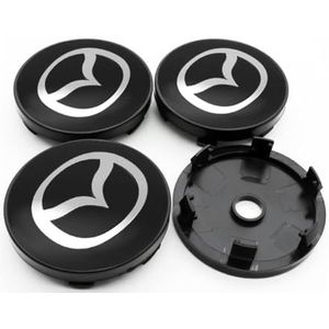 4 stuks auto wielnaafdoppen voor Mazda 2 3 5 6 CX-5 CX-7 CX-9 MX-5 ATENZA 56mm auto wieldoppen wieldoppen vervangende wieldoppen stickers A