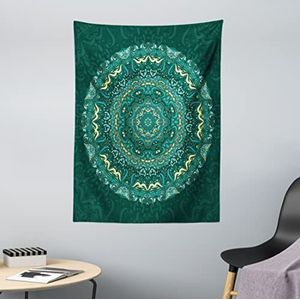 ABAKUHAUS Mandala Wandtapijt, Eastern Mandala, Stoffen Muurdecoratie voor Woonkamer Slaapkamer Slaapzaa, 110 x 150 cm, taling