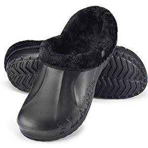 ESTRO Winterclogs Gevoerd Dames Winterklompen - Tuinclogs Heren Gevoerd Winterklompen voor Heren Warm Tuinclogs voor Heren A12 (41, Zwart)