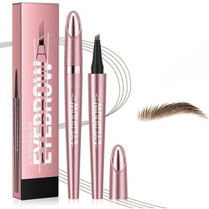 Waterproof wenkbrauwpotlood, 4-Core 3D Micro-Embroidery Magic, langdurige kleur, creëert natuurlijke, driedimensionale wenkbrauwen (Light Brow)