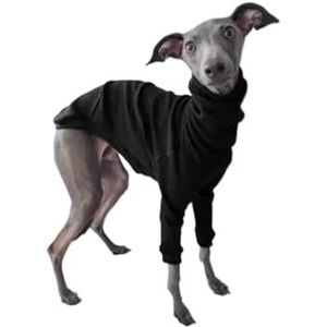 Hondenkleding Lente Herfst Hoge kraag Tweebenige huisdierkleding Greyhound Whippet Coltrui Pyjama Warme kleding Hondenbenodigdheden (Color : Black, Size : 5XL)