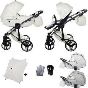 Nieuw! Originele Junama Diamond Individual Line v2 modulesystemen combikinderwagen 2in1 Exclusive Prams (05 zilver wit)