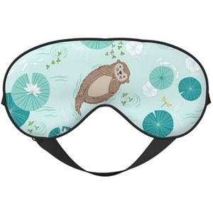 YFSGDLBN Otters bedrukt zacht oogmasker slaaphulp oogmasker verduisterend slaapmasker