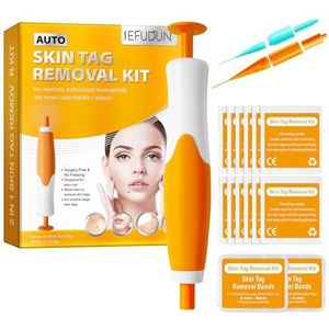 Steelwrattenverwijderset, professionele huidaanhangselverwijderaar, voor 2-8 mm huidmerken, veilige huidtag-verwijderaar voor gezicht en lichaam, met 40 banden