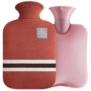 Warmwaterkruik 2000 ml warmwaterzak warme buikwaterinjectie PVC draagbaar flanel handwarmer bed warme voeten warme voeten warmwaterzak hoes warmwaterzak (2000 ml A02)