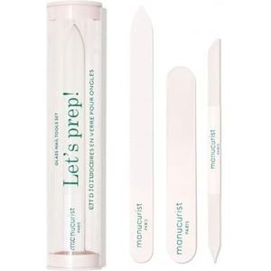 Manucurist Trio Gereedschap – Exclusieve Tubeset met een Glazen Nagelvijl, Buffer en Nagelriemduwer – Nagelverzorgingsaccessoires