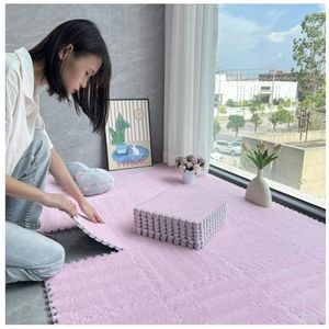 Zeyeo 40 Stuks 12x12x0,4 Inch Pluche In Elkaar Grijpende Verdikte Schuimrubberen Vloermatten - Eenvoudig Te Installeren Tegels Voor De Kinderkamer En Woonkamer(Pink)