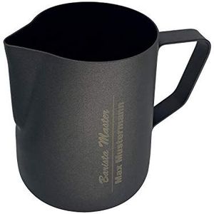 scharlaken espresso melkkan ""L'Art Modern Anthracite"" met persoonlijke naam lasergravure, voor latte art of cappuccino; gemaakt van 18/10 roestvrij staal met antiaanbaklaag;, 600 ml