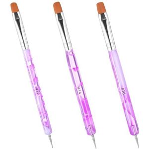 Zhangzitao 3 Stks Premium Franse Gel Acryl Nail Art Brushcure Tool Met Dotting Tool Franse Tip Kleine Detail Schilderen Professionele Manicure Cuticle Clean Up voor Gedetailleerde Ontwerpen