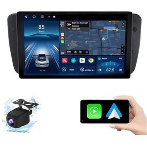 Android 14.0 2 Din Autoradio 9"" Touchscreen Auto Stereo voor Seat Ibiza 2009-2013 met Draadloze Carplay Android Auto GPS navigatie AHD Omgekeerd beeld Stuurwielbediening(P1(1G+32G))