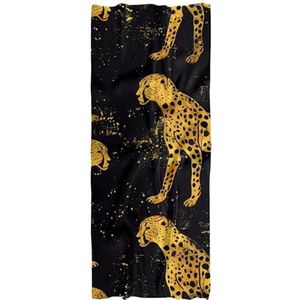 IEDHFNGDBFV Sjaals voor vrouwen mode sjaals lange satijn zijde gevoel sjaal lichtgewicht goud cheetah schilderij, Multi kleuren 3, Eén Maat