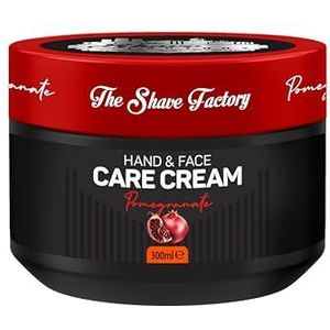 The Shave Factory Hand en Gezichts Crème Pomgranate 300ML - Hydratatie, Voedt Droge Huid, Geschikt Voor Dagelijks Gebruik. Snelle Absorptie, Voor Handen en Gezicht. Huidverzorging Voor Mannen
