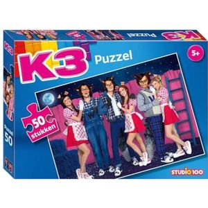 K3 : puzzel 50 st. - 3 biggetjes en de wolven