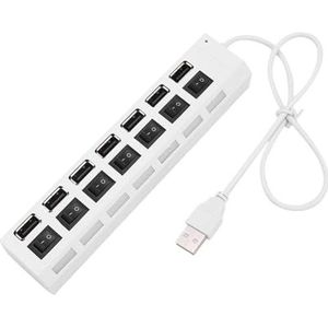 USB-hub Hub USB-adapter Meerdere Poorten Gebruik Voedingsadapter Extensor USB 2.0 PC Computeraccessoires Schakelaar USB For Laptop Snel Veilig(7Interface White)
