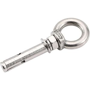 Uitbreidingsschroeven, Open bekerhaak expansiebout M6 M8 M10-M20 304 roestvrij staal expansieschroefhaak oogbout expansiebout schommelhaak huisdecoratie schroeven(Ring Nut,90MM-M12)