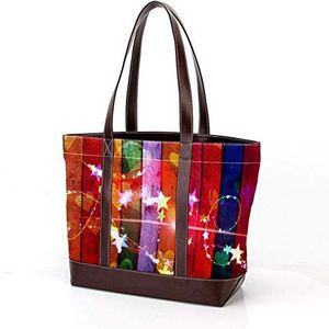 Laptop Tote tas met kleurrijke strepen Print, dragen schoudertassen Casual Canvas Business Werk Tote tas Aktetas voor Computer School Office