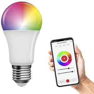 EMOS GoSmart Smart Home RGB LED-lamp A60 met app, E27, dimbaar, meerkleurig en wittinten, 1050 lm, zuinig, 11 W (in plaats van 75 W gloeilamp), 20.000 uur, compatibel met ZigBee, Google Home en Alexa