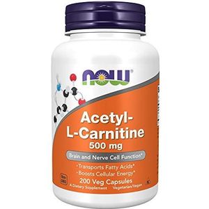 Now Foods , acetyl-L-carnitine, 500 mg, 200 capsules