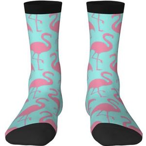 Roze Flamingo Volwassen Grappige 3d Sokken Crew Sokken Nieuwigheid Sokken Gag Cadeaus, Zachte Gezellige Sokken., 2 Zwart-1, Eén Maat