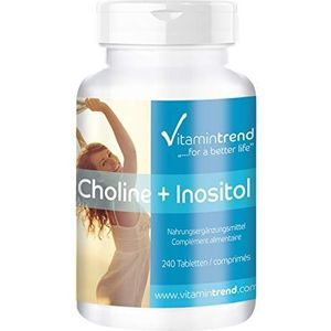 Choline + Inositol Tabletten - 240 veganistische tabletten - ! VOOR 8 MAANDEN ! - Gemaakt in Duitsland | Vitamintrend®