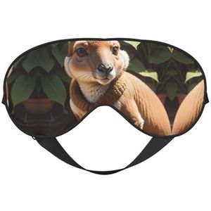 Grappig voor Kangoeroe Zoo Print Functionaliteit Gezellig Oogmasker Verstelbare Riem Nap Nacht Reizen Camping Yoga Relax
