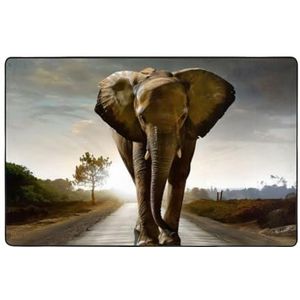 OPSREY 3D olifant gedrukt tapijt zachte gebied tapijt antislip vloermat pluizige indoor decoratieve tapijt