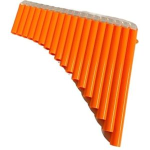 Beginners Panfluit 18-buizen Speciale Panfluitles Voor Beginners C-sleutel Panfluitinstrument 18-buizen Zwart Oranje Blauw (Color : Orange)