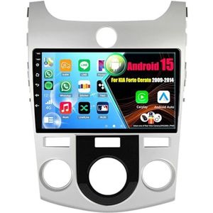 Android 15 Autoradio Voor KIA Forte Cerato 2009-2014 met Draadloze Carplay Android Auto, 9 Inch Autoscherm Soporta Bluetooth WIFI GPS FM/RDS(B,8Core(8+128GB))