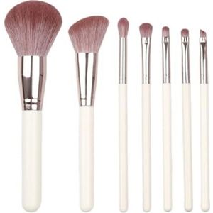 Kwastenset Professionele Make-upkwastenset 7 Stuks For Oog- En Gezichtscontourkwasten Make-Up Borstel Set(White)
