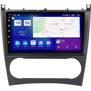 Android 14 Dubbel Din Autoradio Voor Benz C-CLASS 2004-2011 Hoofdunit 9""IPS Touchscreen Multimediaspeler Ondersteuning Carplay Bluetooth GPS RDS(T2 8Core 8+128G)